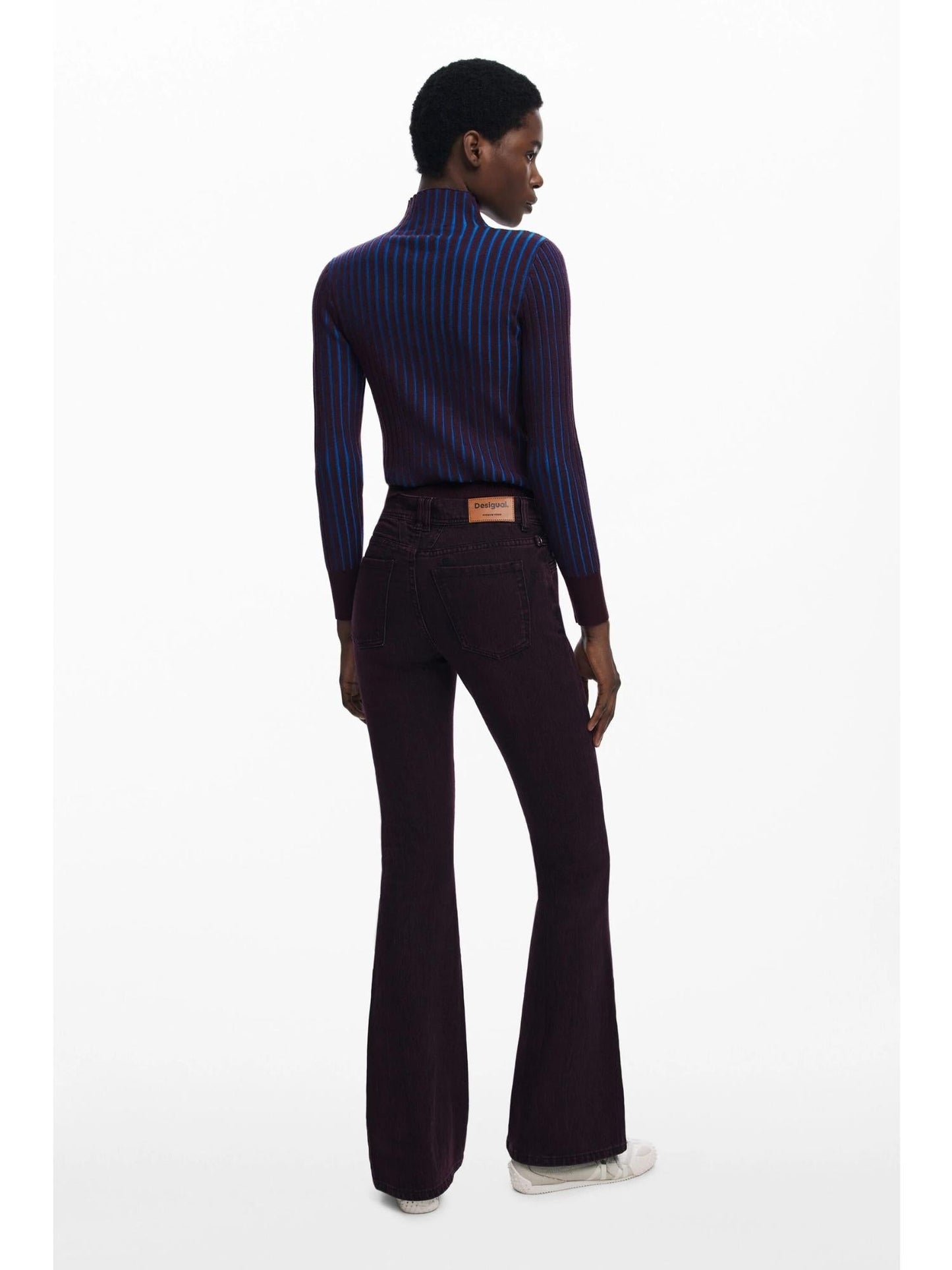 Desigual Jeans a zampa bordeaux Donna