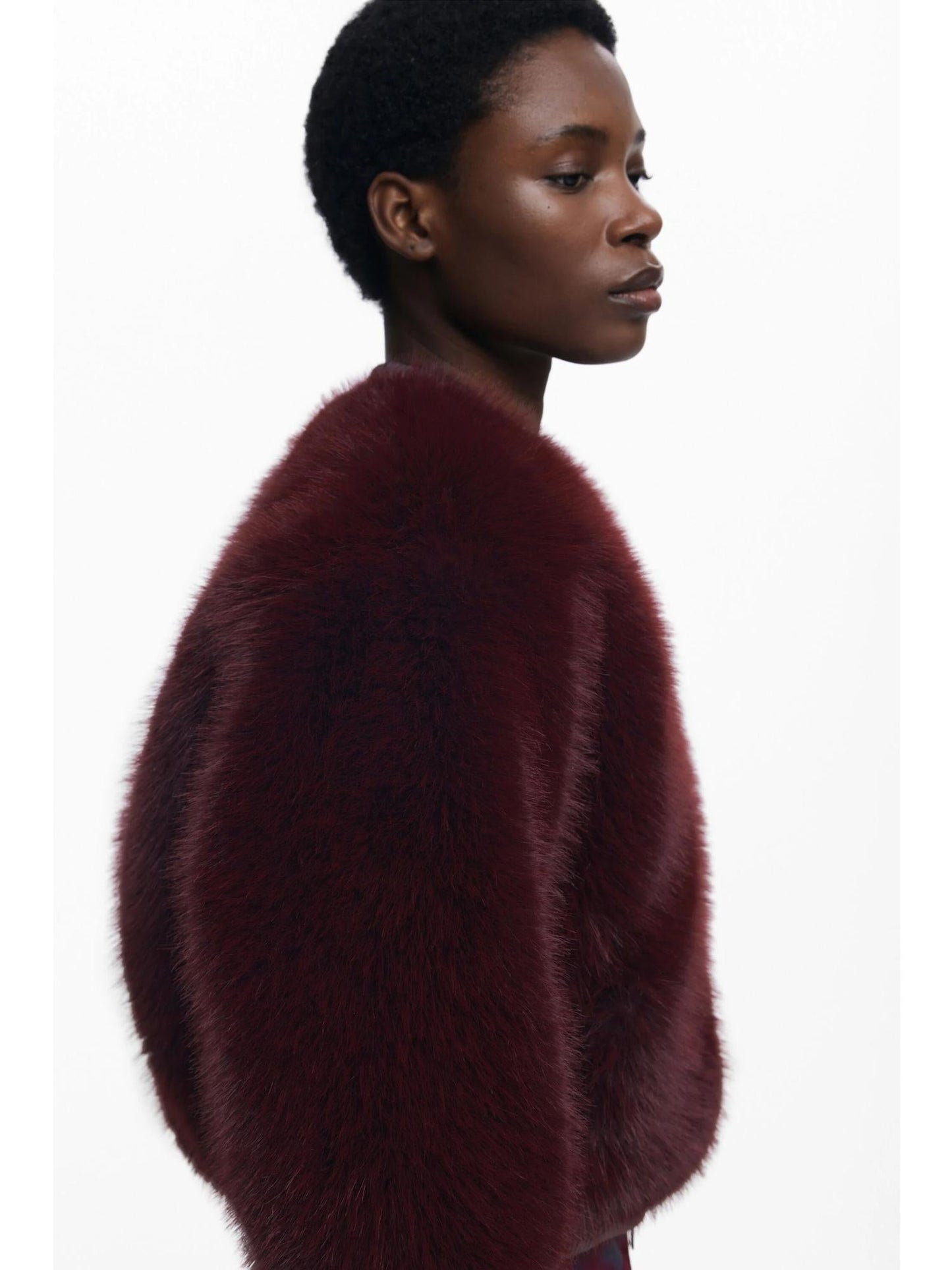 Desigual Giacca in pelliccia color lampone Donna