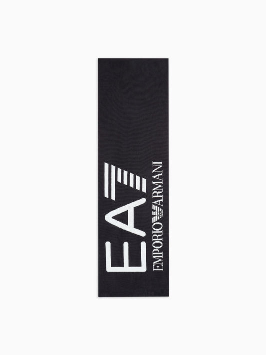 EA7 Emporio Armani Sciarpa Unisex Visibility Con Maxi Logo EA7 Nero