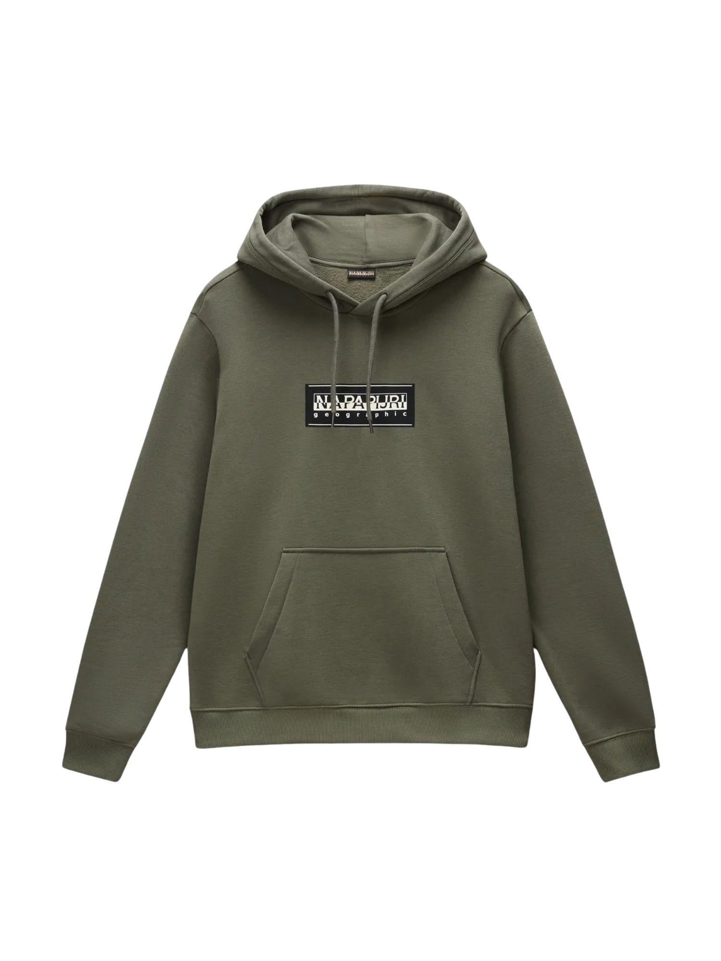 Napapijri Felpa Uomo con Cappuccio Box Logo Verde