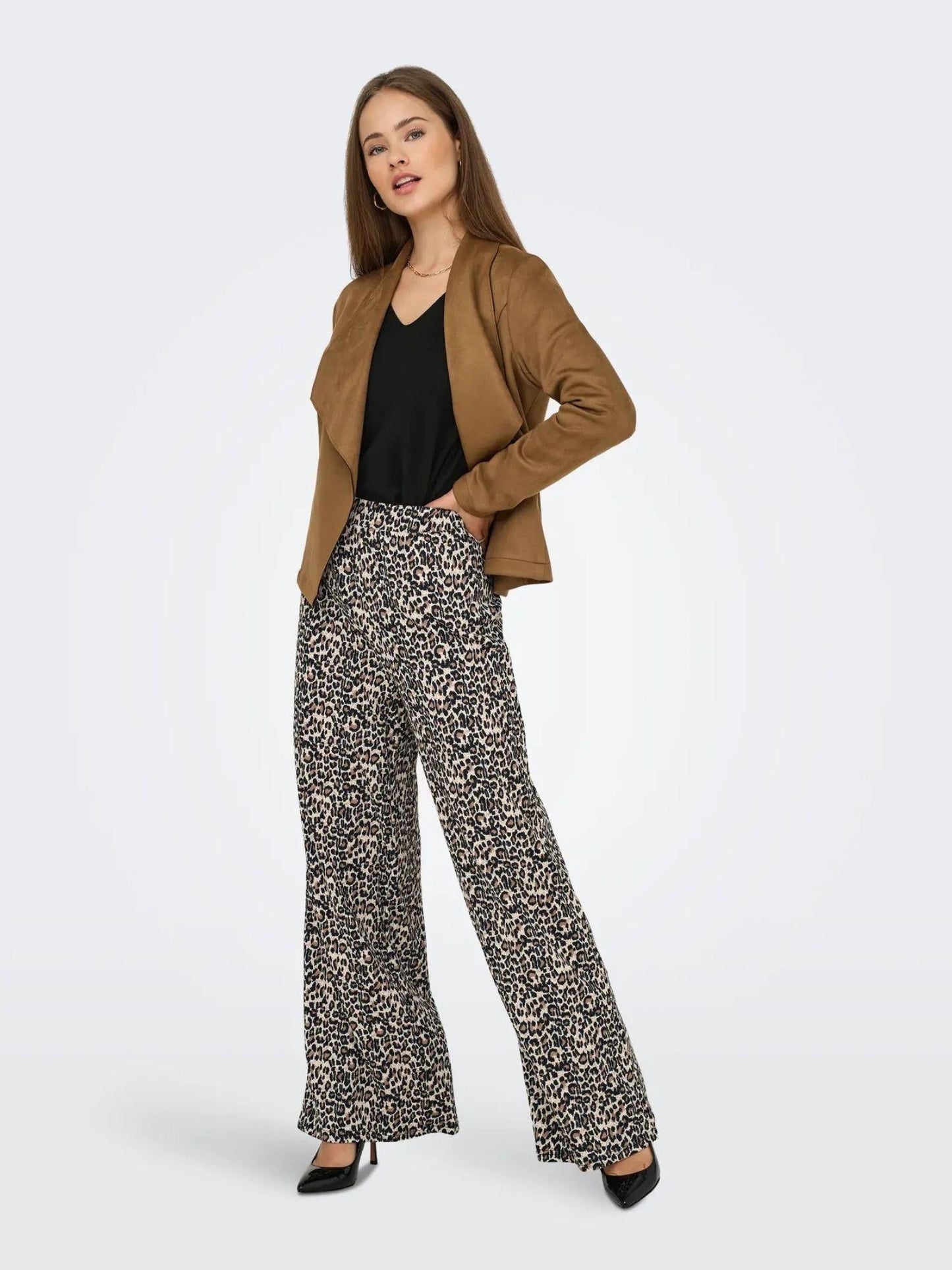 Jacqueline De Yong JDYDEBBIE Pantaloni Wide Fit Donna Birch LEO