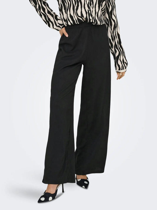 Jacqueline De Yong JDYDEBBIE Pantaloni Wide Fit Donna Nero