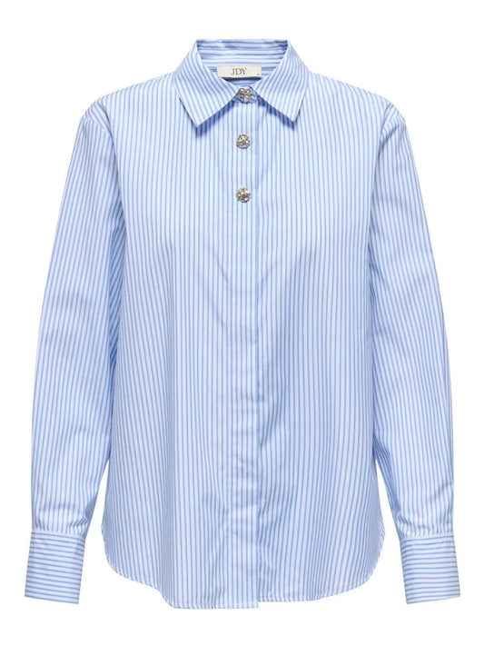 Jacqueline De Yong Camicia Donna Soho Bianco Cashmere Blue