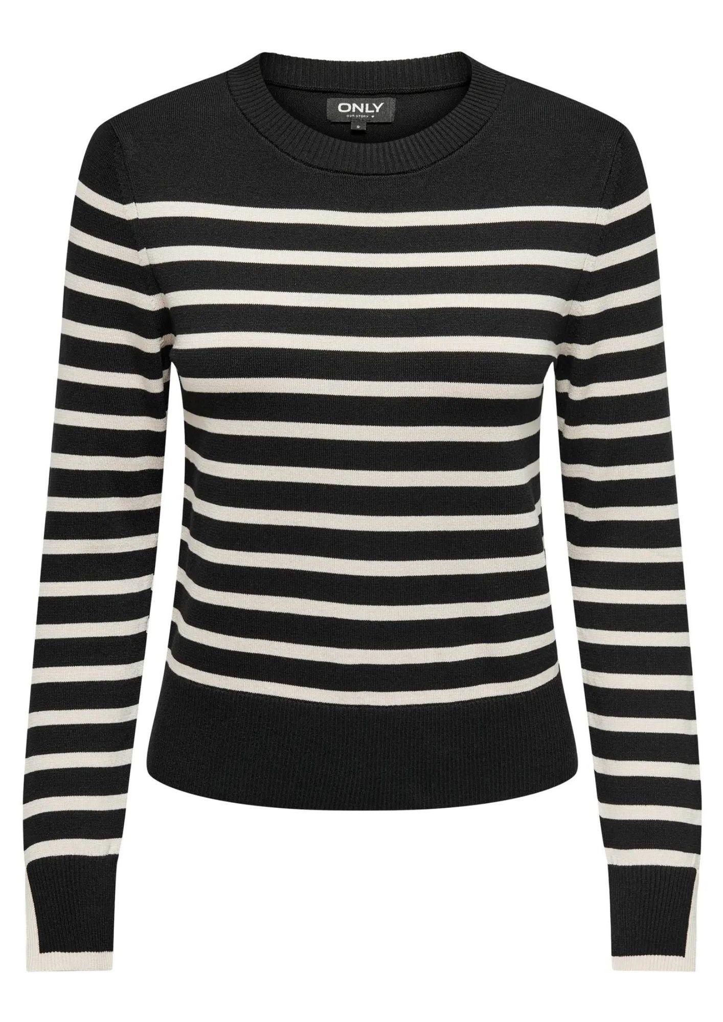 Only Onlkalana Pullover Donna Nero e Bianco