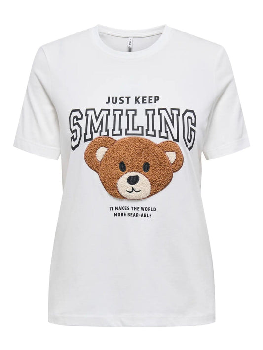 Only T-Shirt Donna Teresa Bianco Cloud Dancer