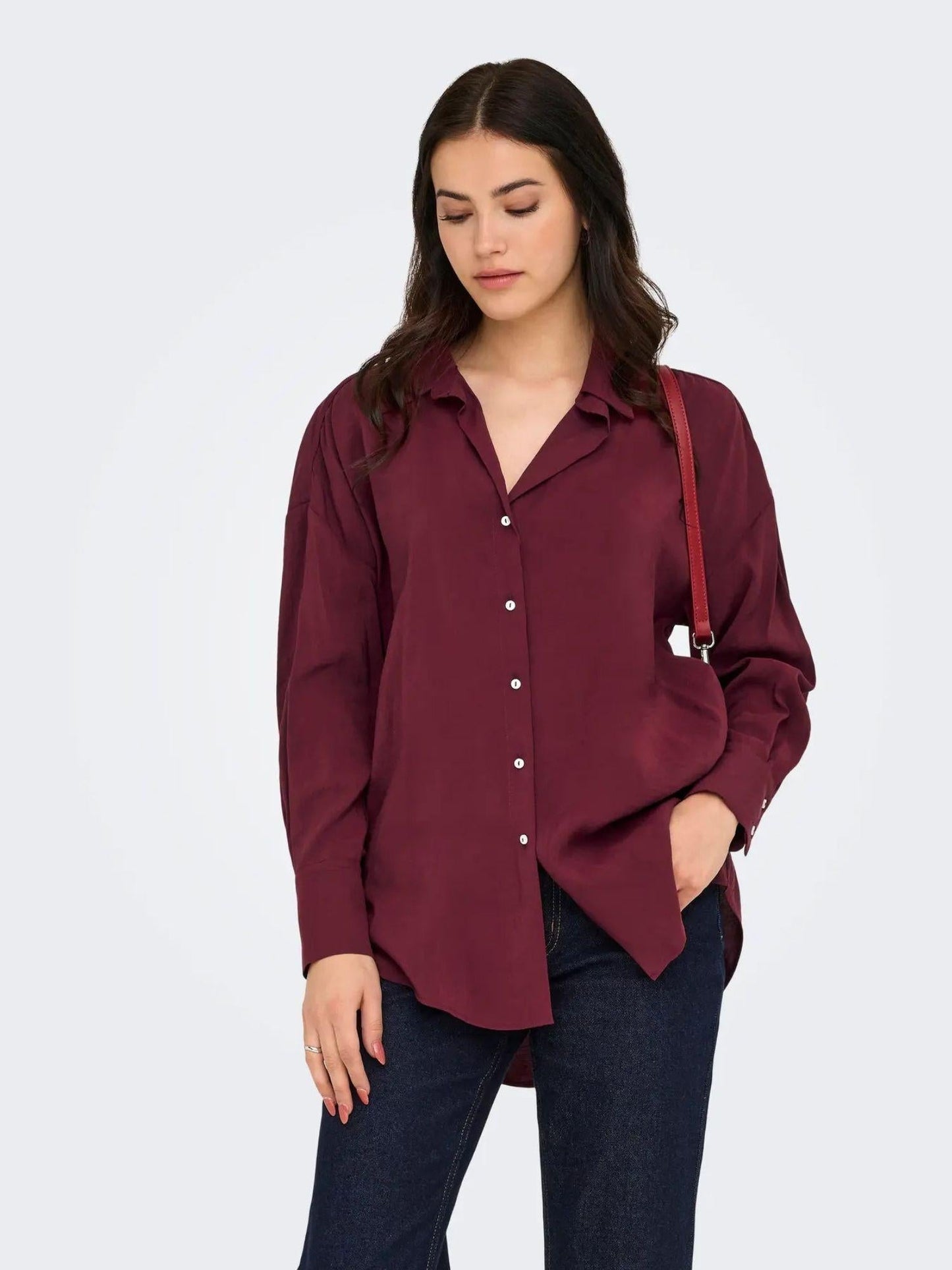 Only ONLZAZIMA Camicia Donna Burgundy