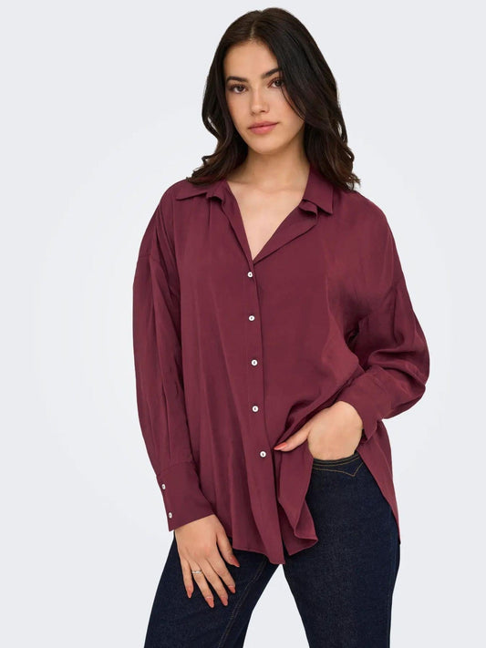 Only ONLZAZIMA Camicia Donna Burgundy
