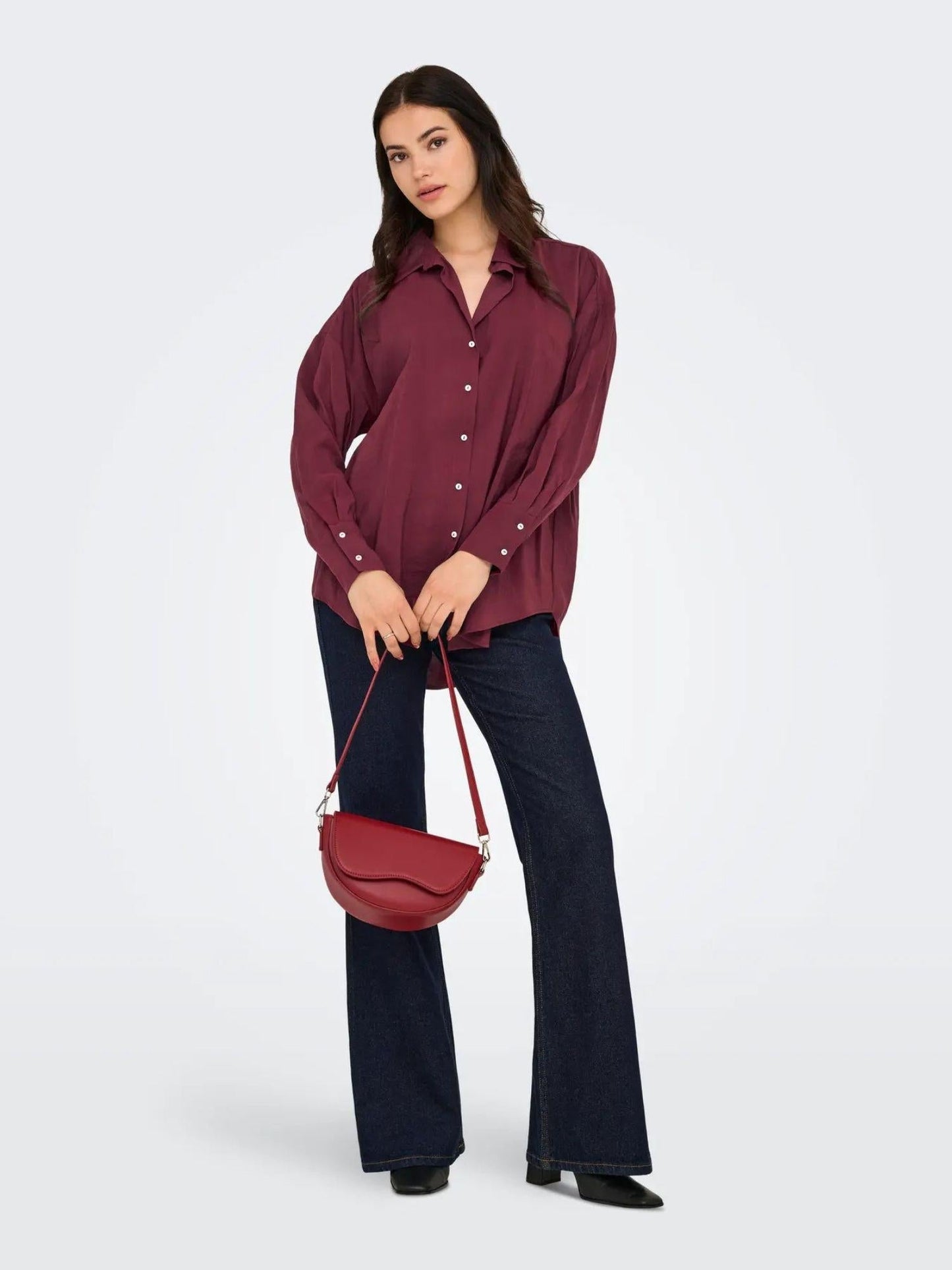 Only ONLZAZIMA Camicia Donna Burgundy