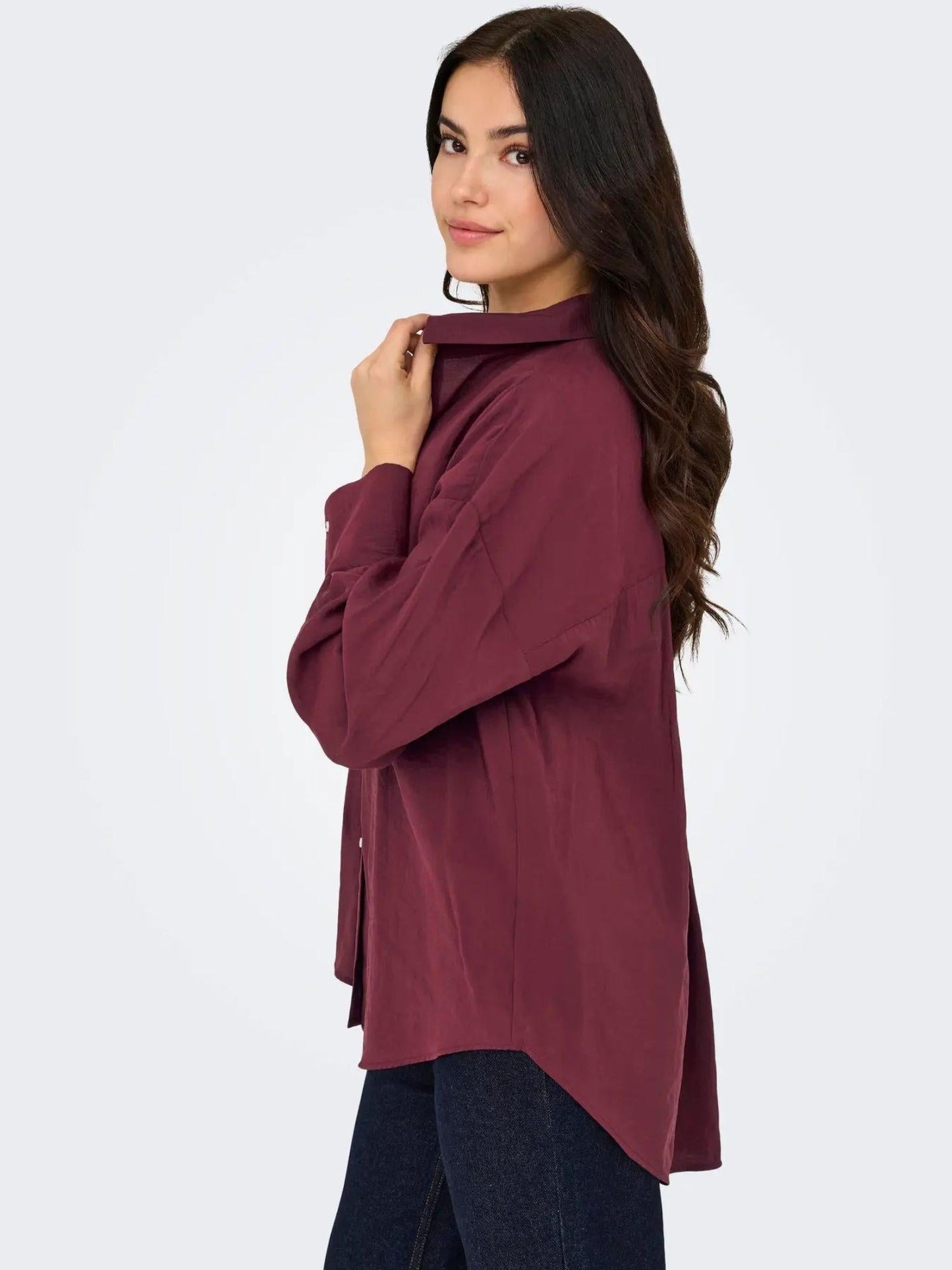 Only ONLZAZIMA Camicia Donna Burgundy