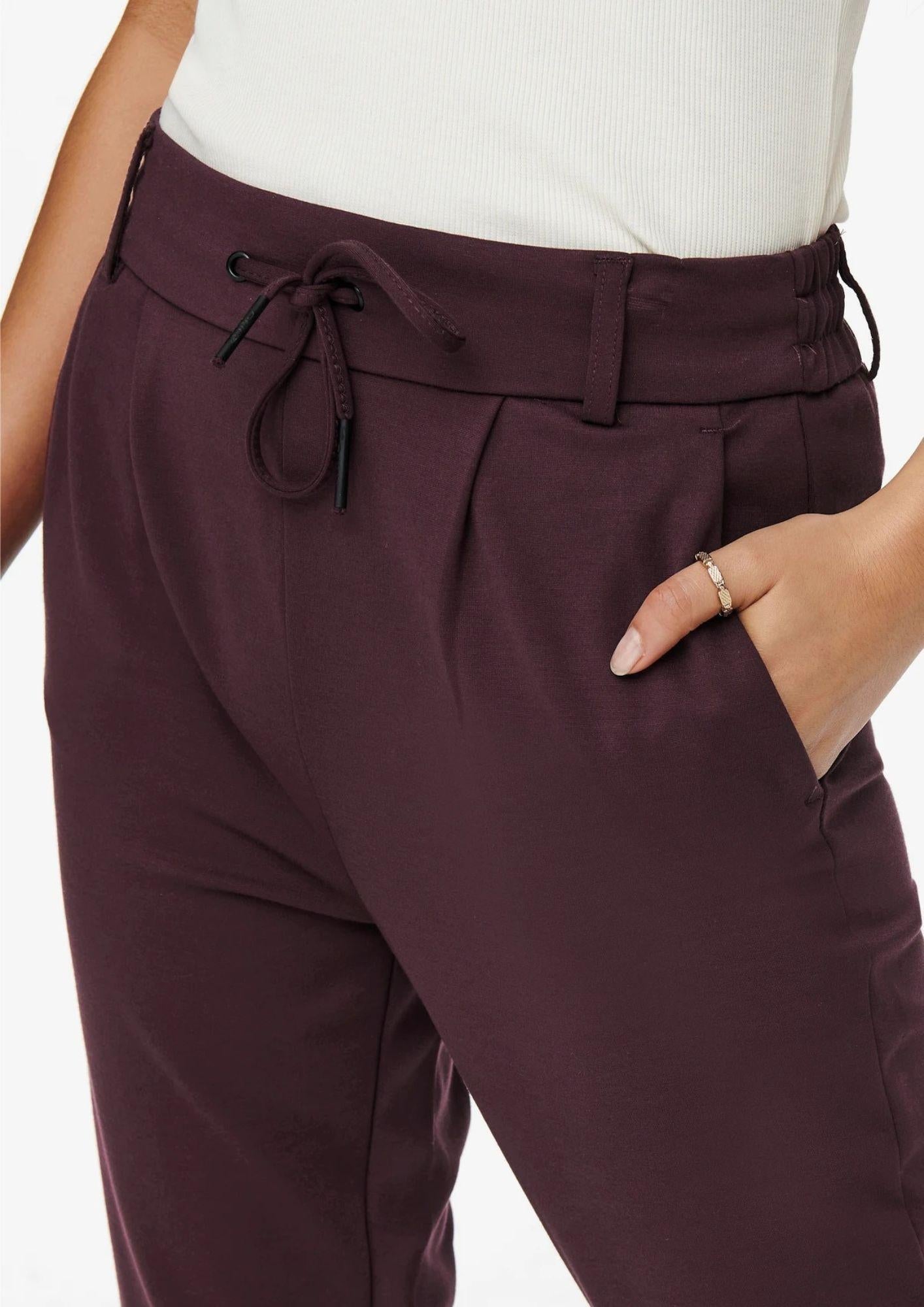Only Pantaloni Donna Poptrash Bordeaux