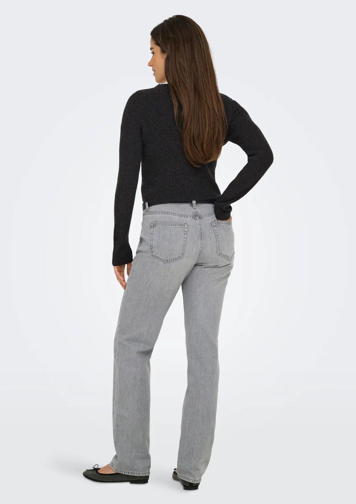 Only Cardigan In Maglia Donna Rica Grigio scuro