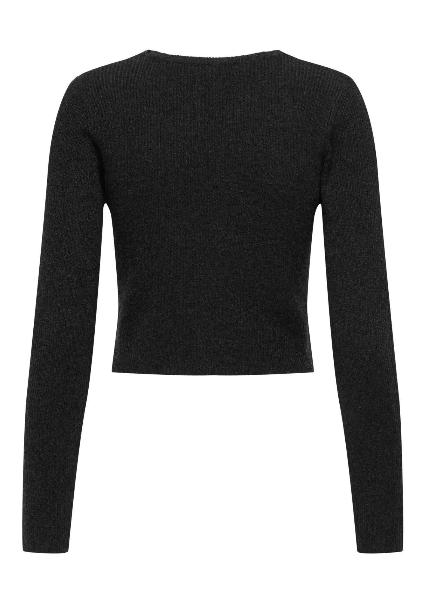 Only Cardigan In Maglia Donna Rica Grigio scuro