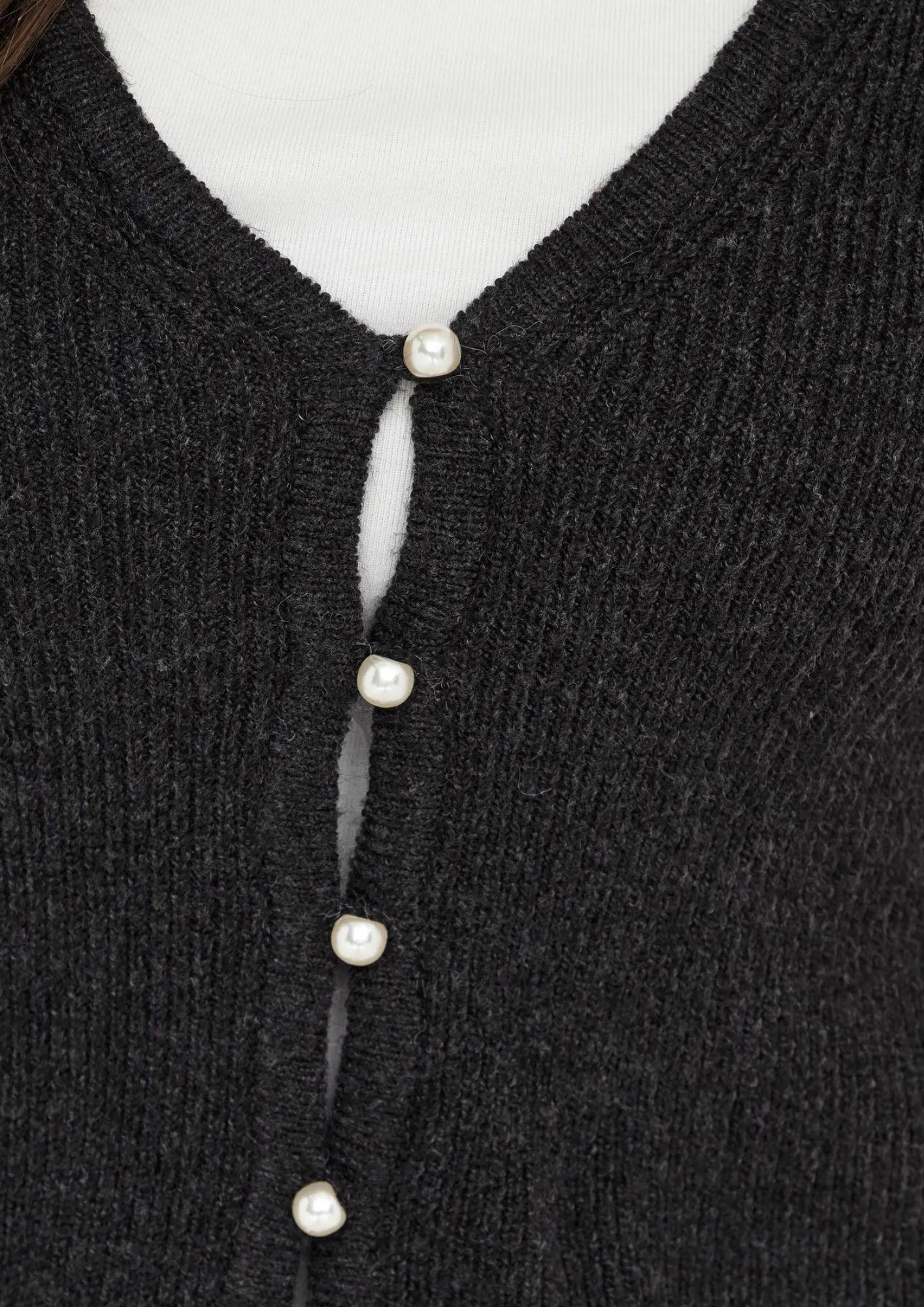 Only Cardigan In Maglia Donna Rica Grigio scuro