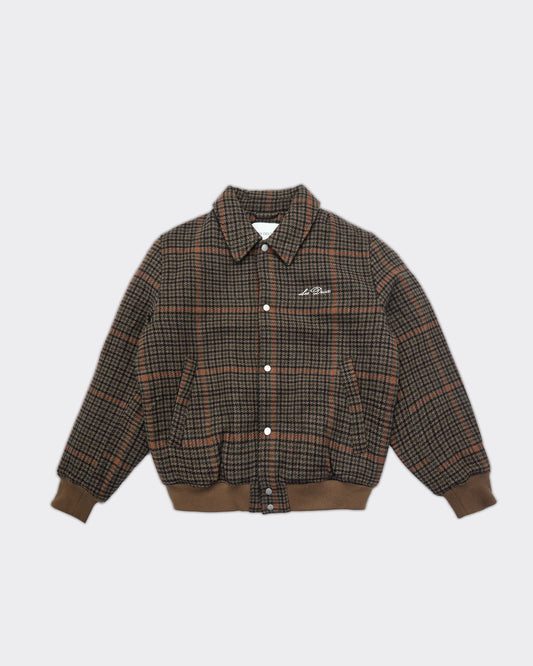 Giacca Varsity Houndstooth Marrone