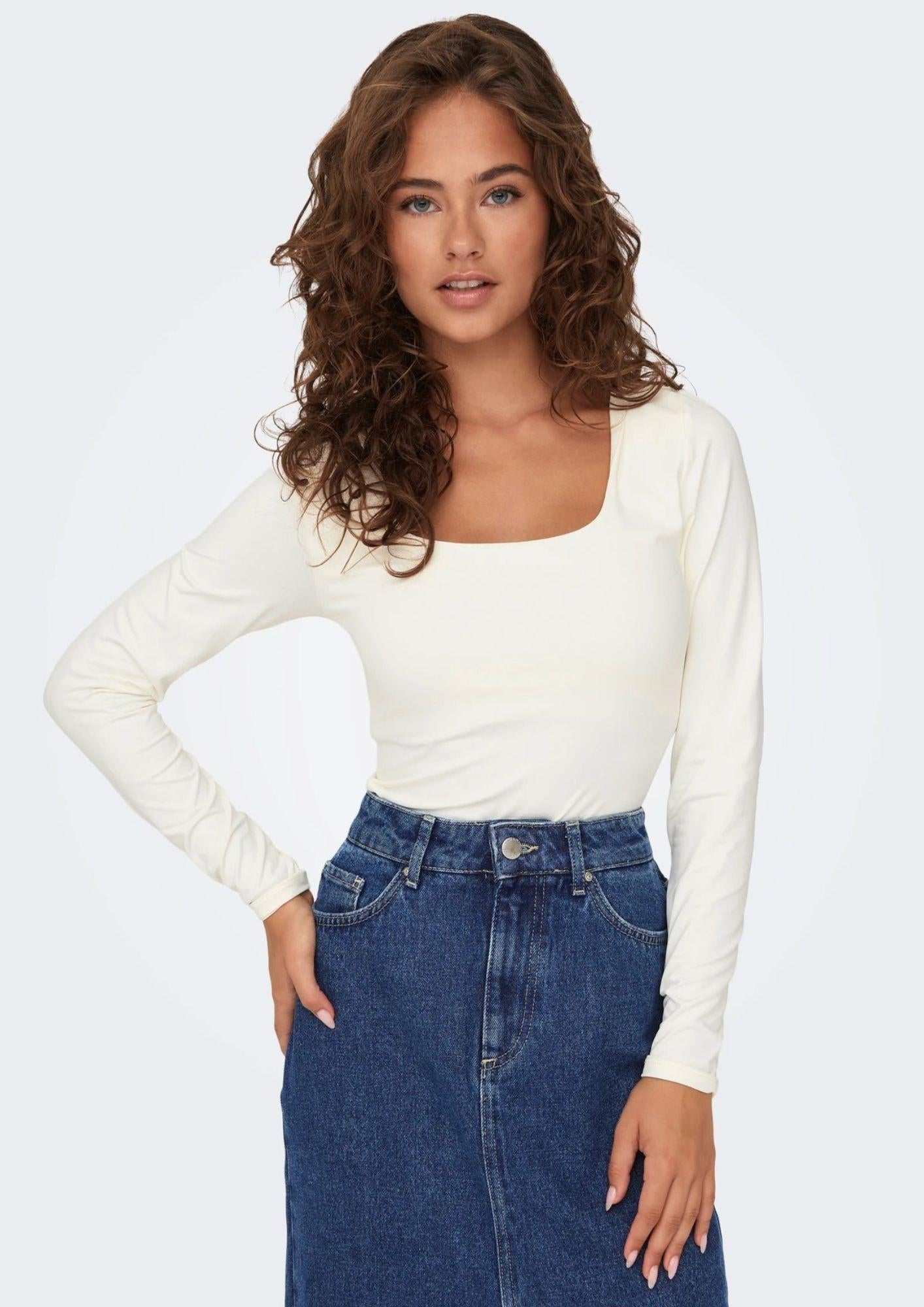 Top Donna Only Onlea Bianco