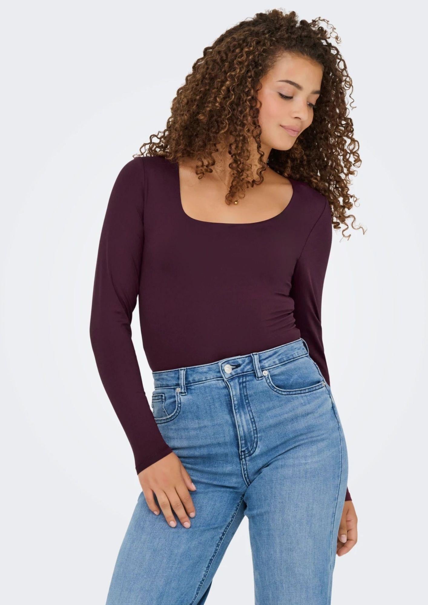 Top Donna Only Onlea Bordeaux
