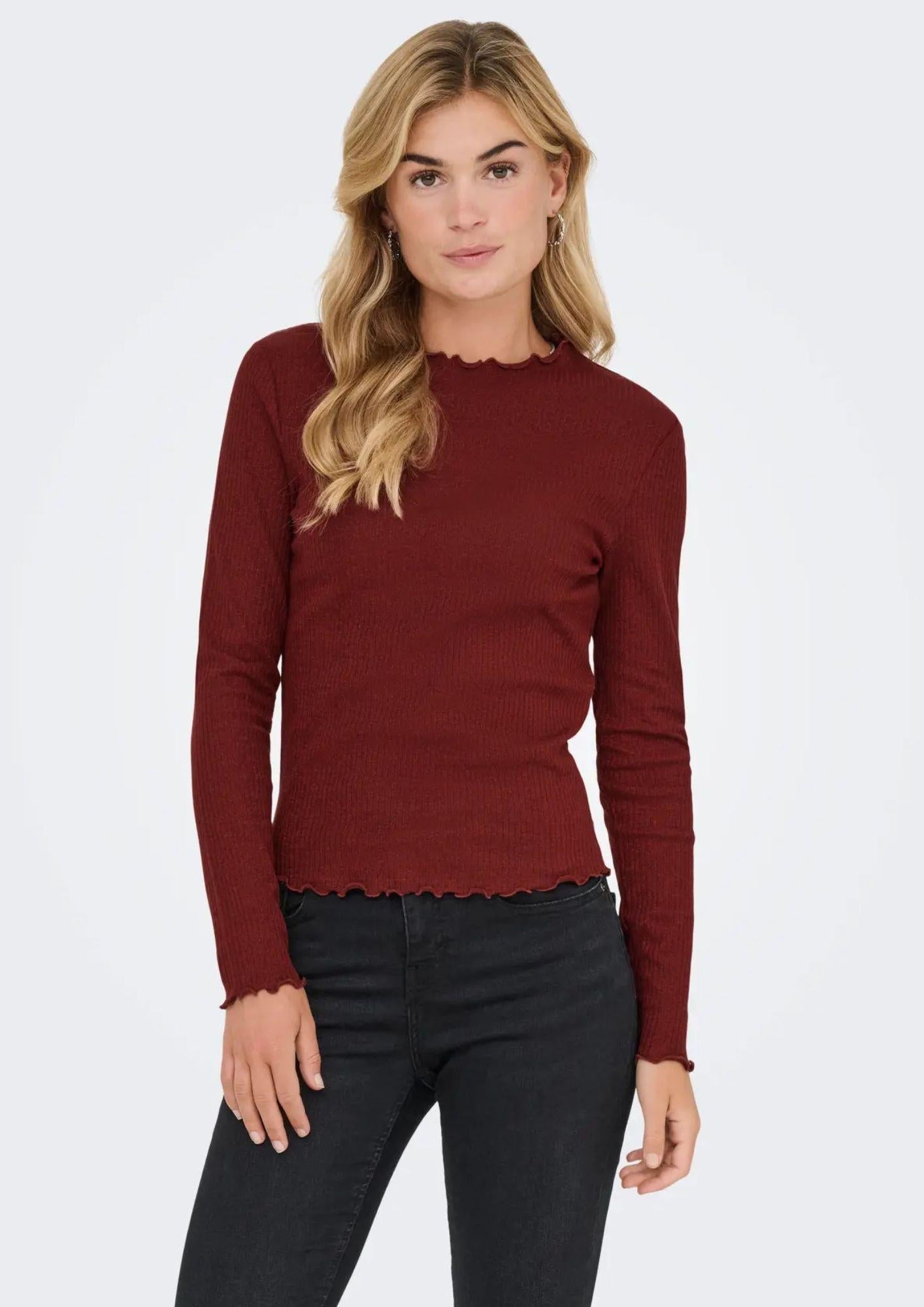 Top Donna Only Onlemma Rosso Bordeaux