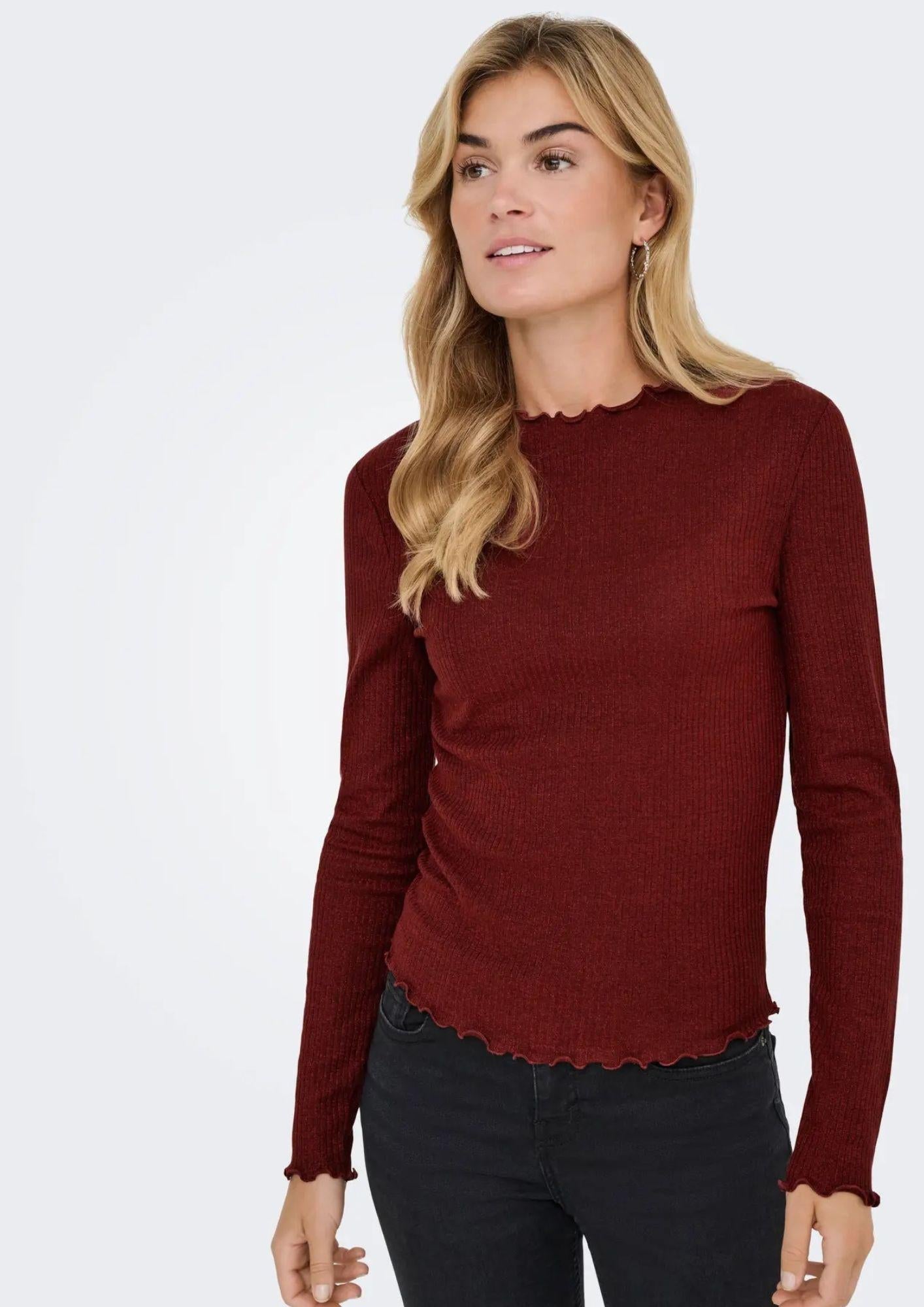 Top Donna Only Onlemma Rosso Bordeaux
