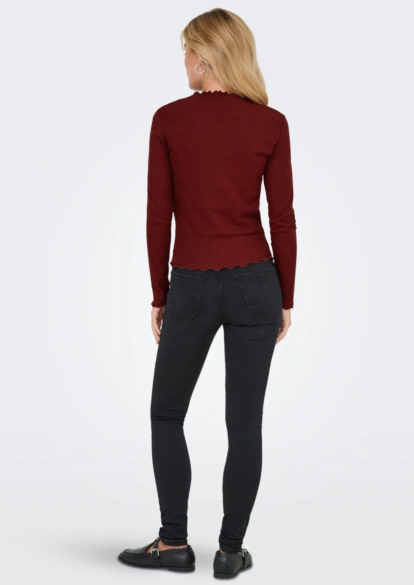 Top Donna Only Onlemma Rosso Bordeaux