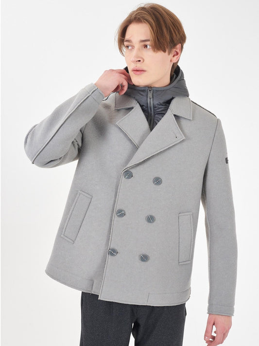 Yes Zee Giubbino Doppiopetto sfoderato Uomo Grigio Chiaro